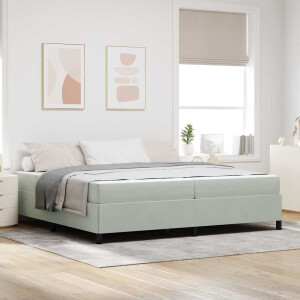 vidaXL Bedframe Anders Wit en lichtgrijs 200 x 200 cm Fluweel