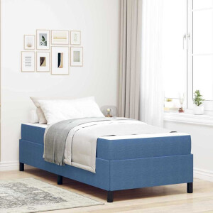 vidaXL Bedframe met matras Blauw 80 x 200 cm Stof
