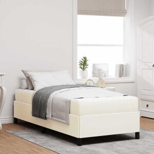 vidaXL Bedframe met matras Crème 90 x 190 cm Stof