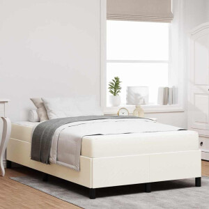 vidaXL Bedframe met matras Crème 120 x 190 cm Stof