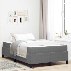 vidaXL Bedframe met matras Lichtgrijs 120 x 200 cm Stof