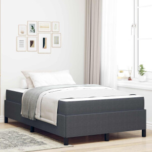 vidaXL Bedframe met matras Donkergrijs 120 x 200 cm Stof
