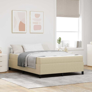 vidaXL Bedframe Anders Lichtgroen Grijs 140 x 190 cm Katoenen stof