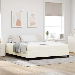 vidaXL Bedframe met matras Crème 180 x 200 cm Stof