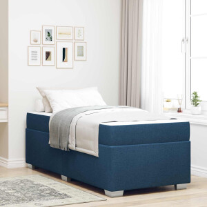 vidaXL Bedframe met matras Blauw 80 x 200 cm Stof