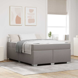 vidaXL Bedframe met matras Taupe 160 x 200 cm Stof