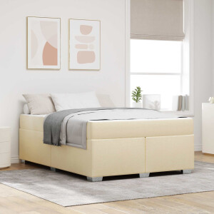 vidaXL Bedframe met matras Crème 160 x 200 cm Stof