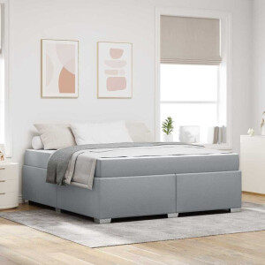 vidaXL Bedframe met matras Lichtgrijs 180 x 200 cm Stof