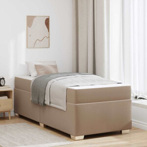 vidaXL Bedframe met matras Cappuccino 100 x 200 cm Stof