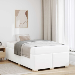 vidaXL Bedframe met matras Wit 120 x 190 cm Stof