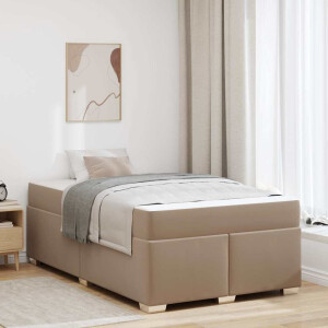 vidaXL Bedframe met matras Cappuccino 120 x 200 cm Stof