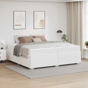 vidaXL Bedframe met matras Wit 200 x 200 cm Stof