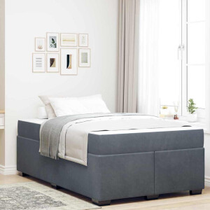 vidaXL Bedframe met matras Donkergrijs 120 x 190 cm Stof