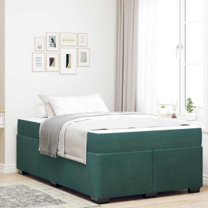 vidaXL Bedframe met matras Anders Donkergroen 120 x 200 cm Fluweel