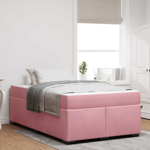 vidaXL Bedframe met matras Roze 120 x 200 cm Stof