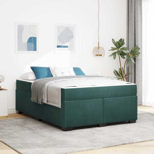 vidaXL Bedframe met matras Anders Donkergroen 140 x 200 cm Fluweel