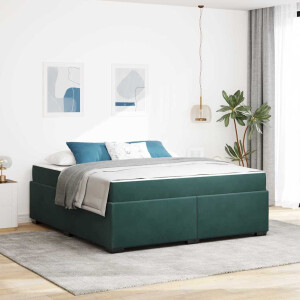 vidaXL Bedframe met matras Anders Donkergroen 180 x 200 cm Fluweel