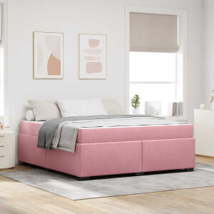 vidaXL Bedframe met matras Roze 180 x 200 cm Stof