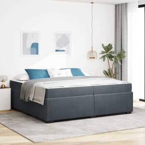 vidaXL Bedframe Anders Donkergrijs 200 x 200 cm Fluweel