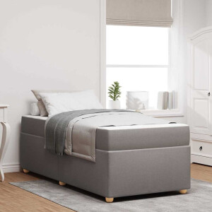 vidaXL Bedframe met matras Taupe 90 x 200 cm Stof