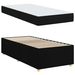 vidaXL Bedframe met matras Anders Zwart 100 x 200 cm Stof