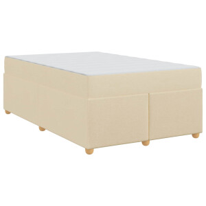 vidaXL Bedframe met matras Crème 120 x 190 cm Stof