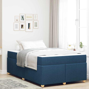 vidaXL Bedframe met matras Blauw 120 x 190 cm Stof