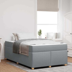 vidaXL Bedframe met matras Lichtgrijs 120 x 200 cm Stof