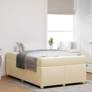 vidaXL Bedframe met matras Anders Crème 120 x 200 cm Stof