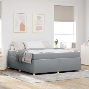 vidaXL Bedframe met matras Anders Lichtgrijs 180 x 200 cm Stof