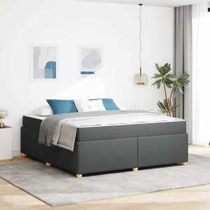 vidaXL Bedframe met matras Anders Donkergrijs 180 x 200 cm Stof