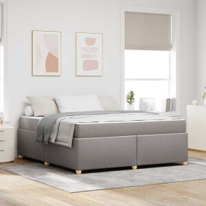 vidaXL Bedframe met matras Taupe 180 x 200 cm Stof