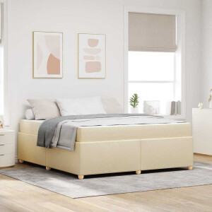 vidaXL Bedframe met matras Crème 180 x 200 cm Stof