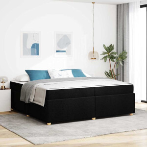 vidaXL Bedframe met matras Anders Zwart 200 x 200 cm Stof