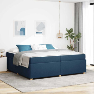 vidaXL Bedframe met matras Anders Blauw 200 x 200 cm Stof