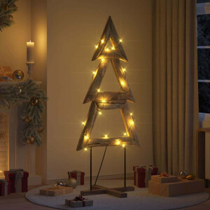 vidaXL Kerstboom met standaard Bruin 181 cm Massief teakhout