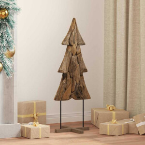 vidaXL Kerstboom met standaard Bruin 90 cm Massief teakhout