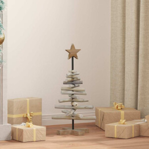 vidaXL Kerstboom met standaard Bruin 60 cm Massief teakhout