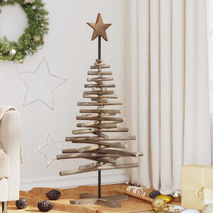 vidaXL Kerstboom met standaard Bruin 120 cm Massief teakhout