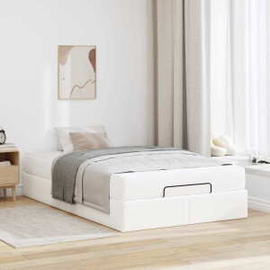 vidaXL Bedframe met matras Anders 2 pcs Wit PVC