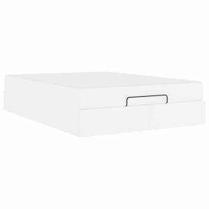 vidaXL Bedframe met matras met matras 2 pcs Wit PVC