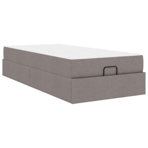 vidaXL Bedframe met matras met matras 2 pcs Taupe Stof