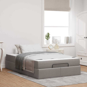 vidaXL Bedframe met matras Taupe 120 x 190 cm Stof