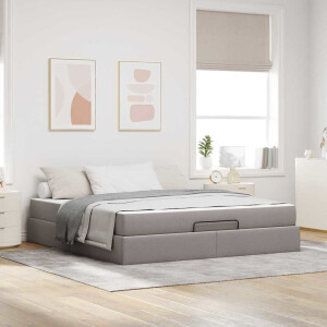 vidaXL Bedframe met opslag Taupe 180 x 200 cm Stof
