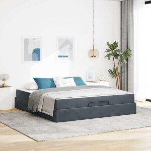 vidaXL Bedframe Anders Donkergrijs 180 x 200 cm Fluweel