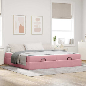 vidaXL Bedframe Roze 200 x 200 cm Fluweel