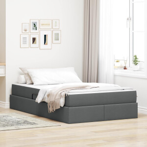 vidaXL Opbergbed met matras Donkergrijs 120 x 190 cm Polyester