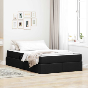 vidaXL Opbergbed met matras met matras Zwart 120 x 190 cm Polyester