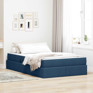 vidaXL Opbergbed met matras met matras Blauw 120 x 190 cm Polyester