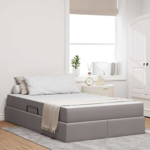 vidaXL Opbergbed met matras met matras Taupe 120 x 200 cm Polyester